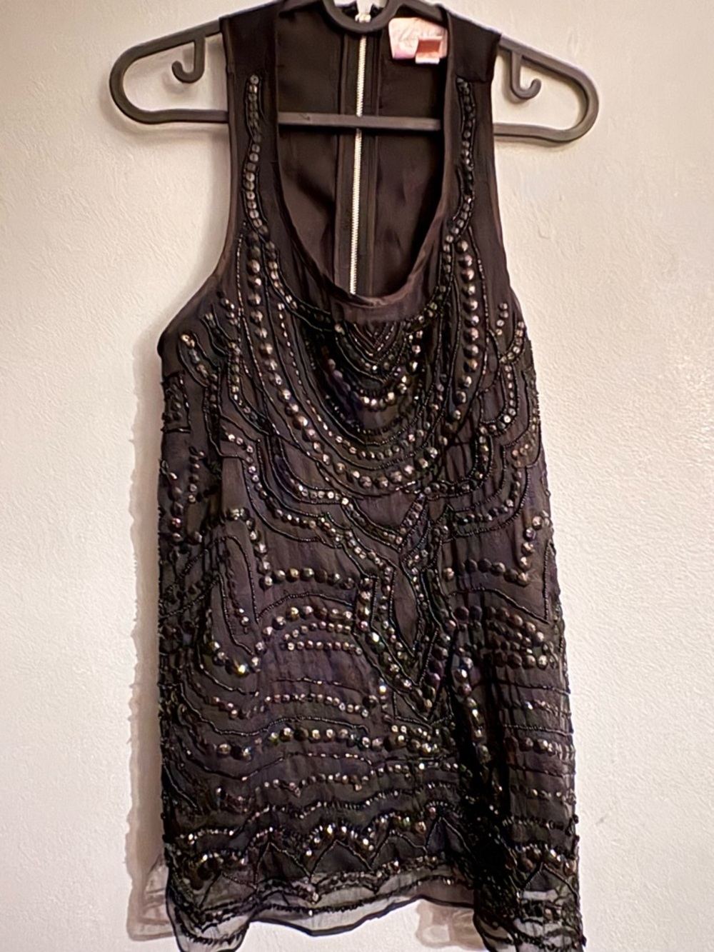 🌻3 for $20🌻 Romeo & Juliet Couture Embellished Beaded Black Sleeveless Top